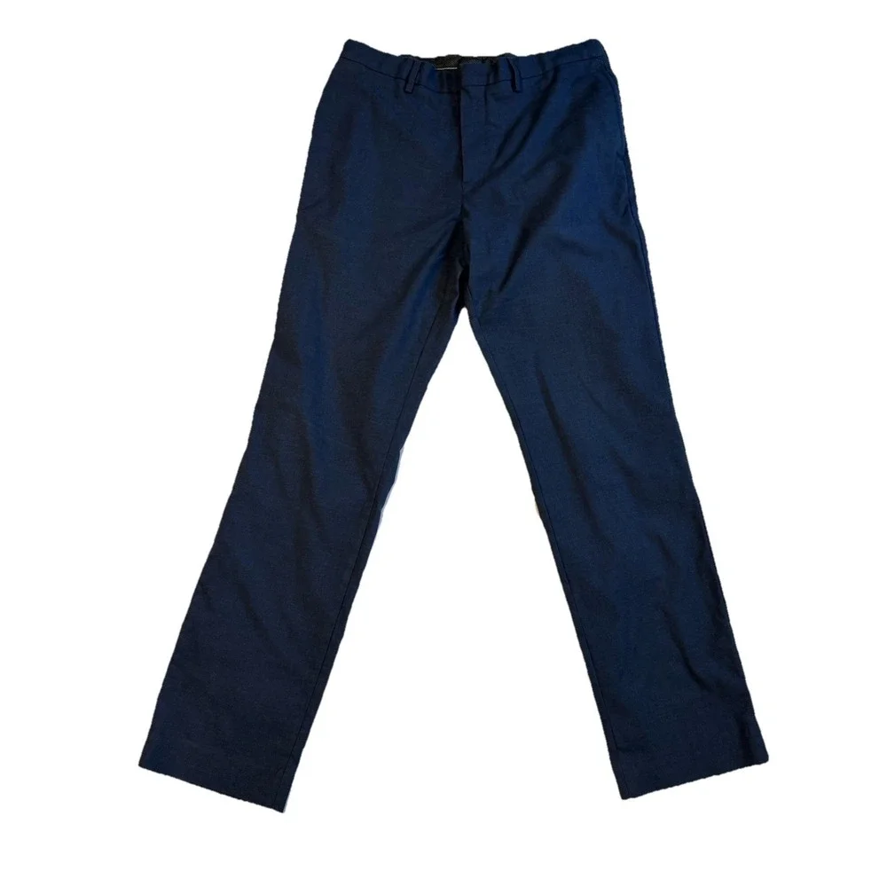 Banana Republic Aiden Fit Pants Mens 34x34 Navy Stretch Dress Chino Flat Front